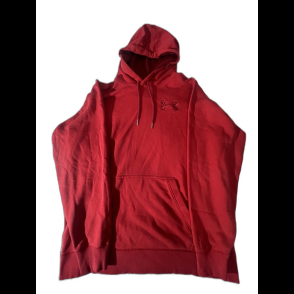 Under Armour UA Storm Hoodie Pullover Red Mens Medium Big Logo Embroidered SZ XL - Picture 1 of 10
